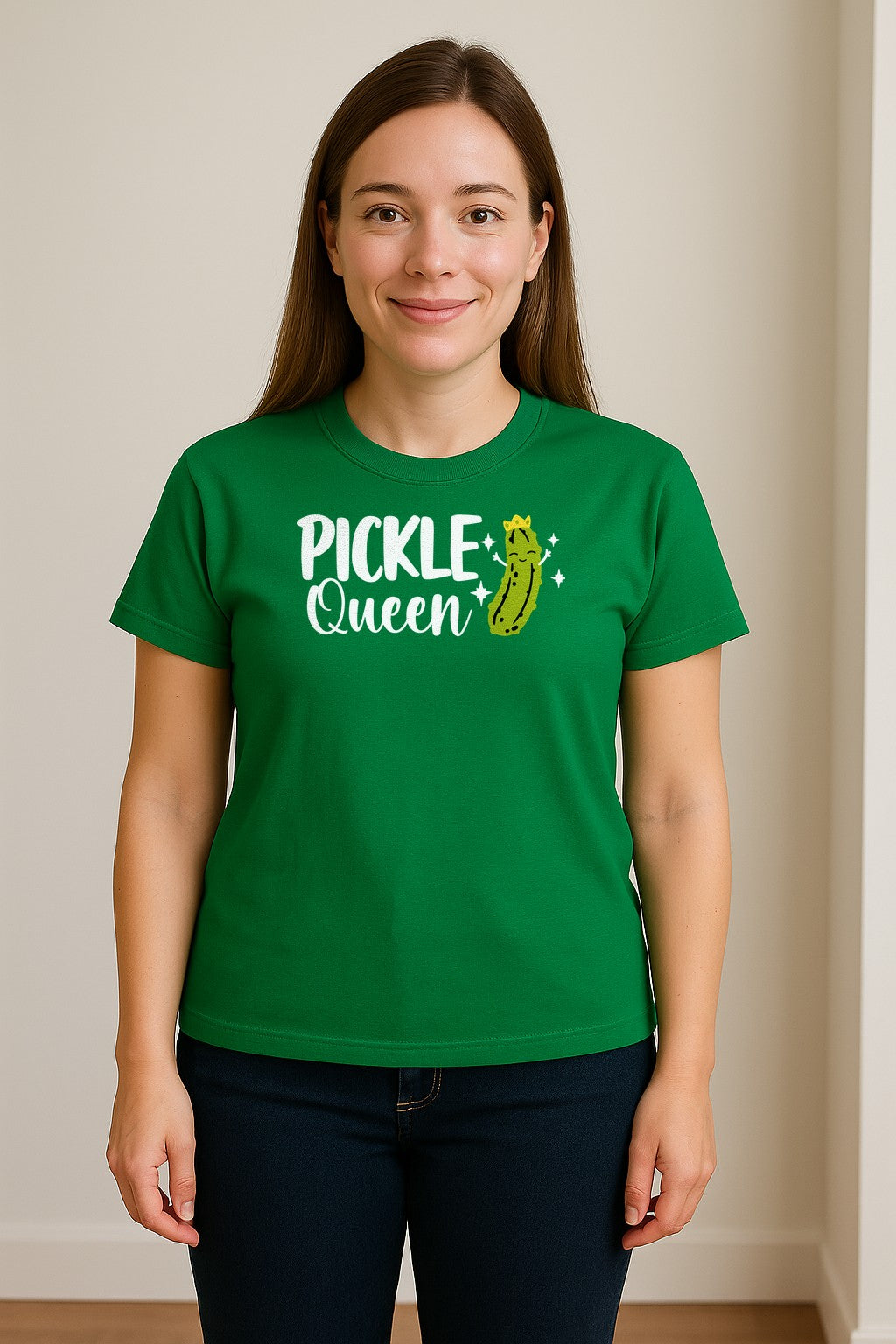 Pickle Queen T-Shirt, Funny Crowned Dill Graphic Tee for Food Lovers and Snack Fans