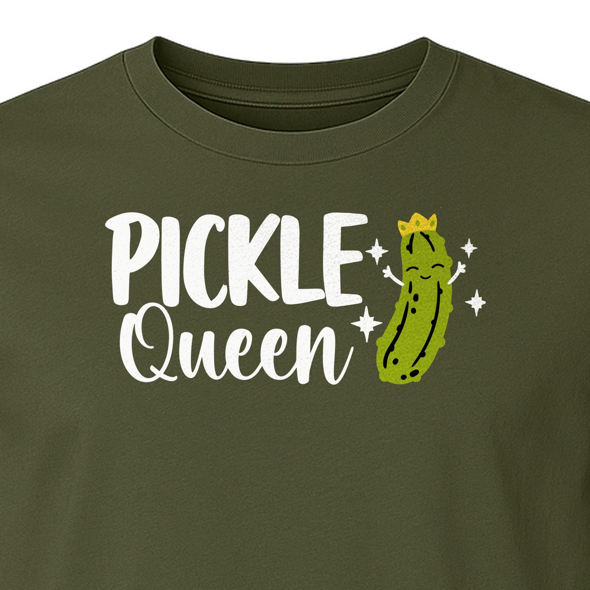 Pickle Queen T-Shirt, Funny Crowned Dill Graphic Tee for Food Lovers and Snack Fans