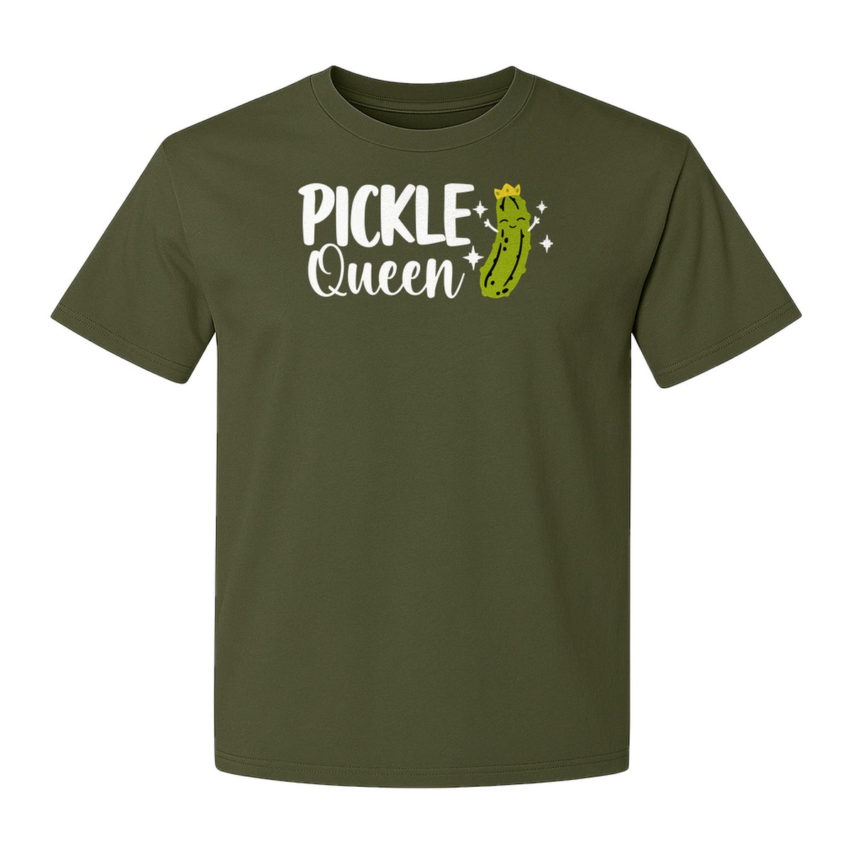 Pickle Queen T-Shirt, Funny Crowned Dill Graphic Tee for Food Lovers and Snack Fans