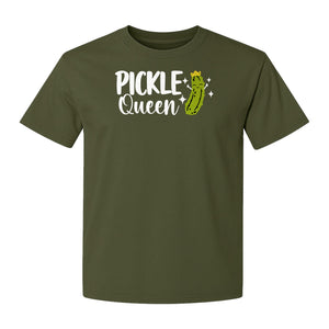 Pickle Queen T-Shirt, Funny Crowned Dill Graphic Tee for Food Lovers and Snack Fans