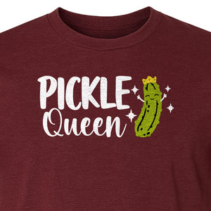 Pickle Queen T-Shirt, Funny Crowned Dill Graphic Tee for Food Lovers and Snack Fans