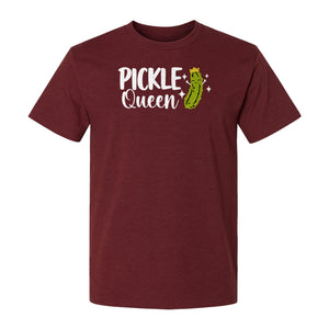 Pickle Queen T-Shirt, Funny Crowned Dill Graphic Tee for Food Lovers and Snack Fans