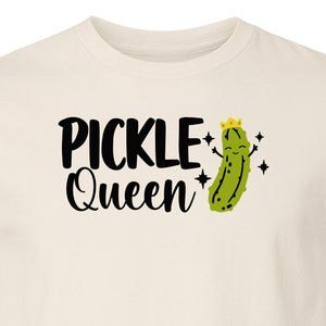 Pickle Queen T-Shirt, Funny Crowned Dill Graphic Tee for Food Lovers and Snack Fans