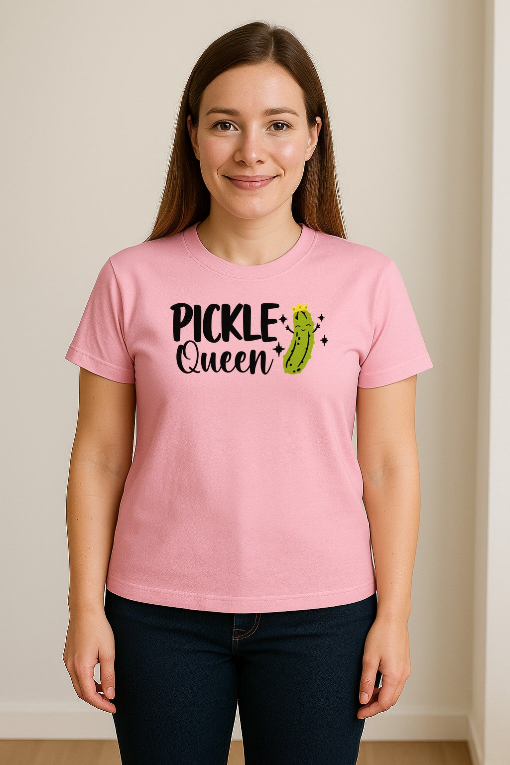 Pickle Queen T-Shirt, Funny Crowned Dill Graphic Tee for Food Lovers and Snack Fans