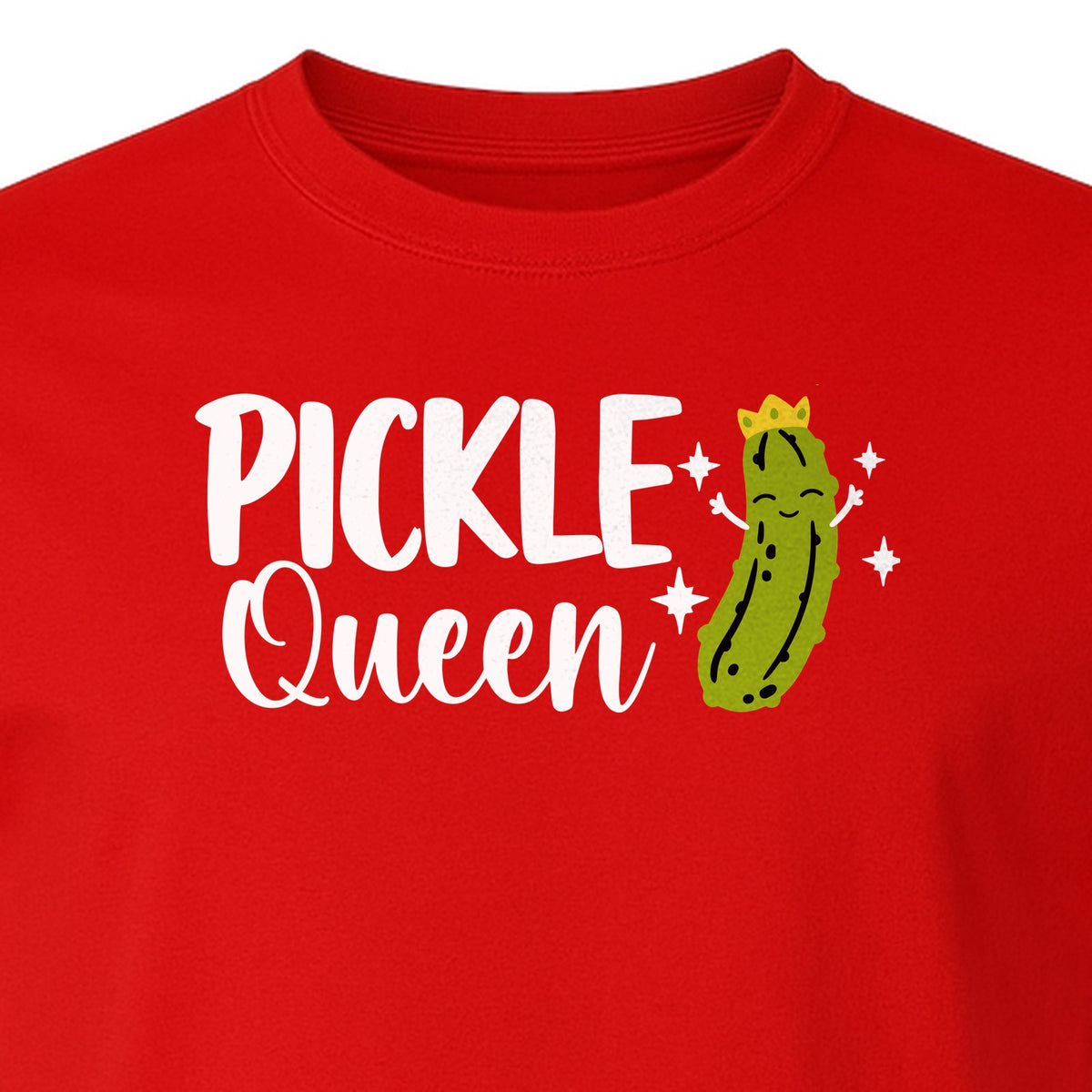 Pickle Queen T-Shirt, Funny Crowned Dill Graphic Tee for Food Lovers and Snack Fans