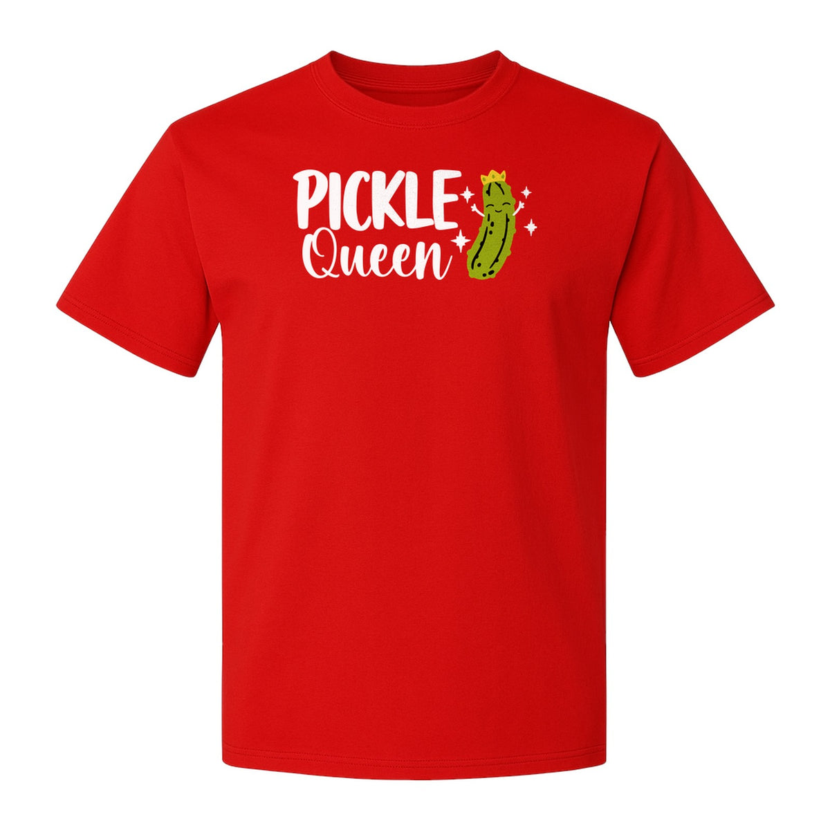 Pickle Queen T-Shirt, Funny Crowned Dill Graphic Tee for Food Lovers and Snack Fans