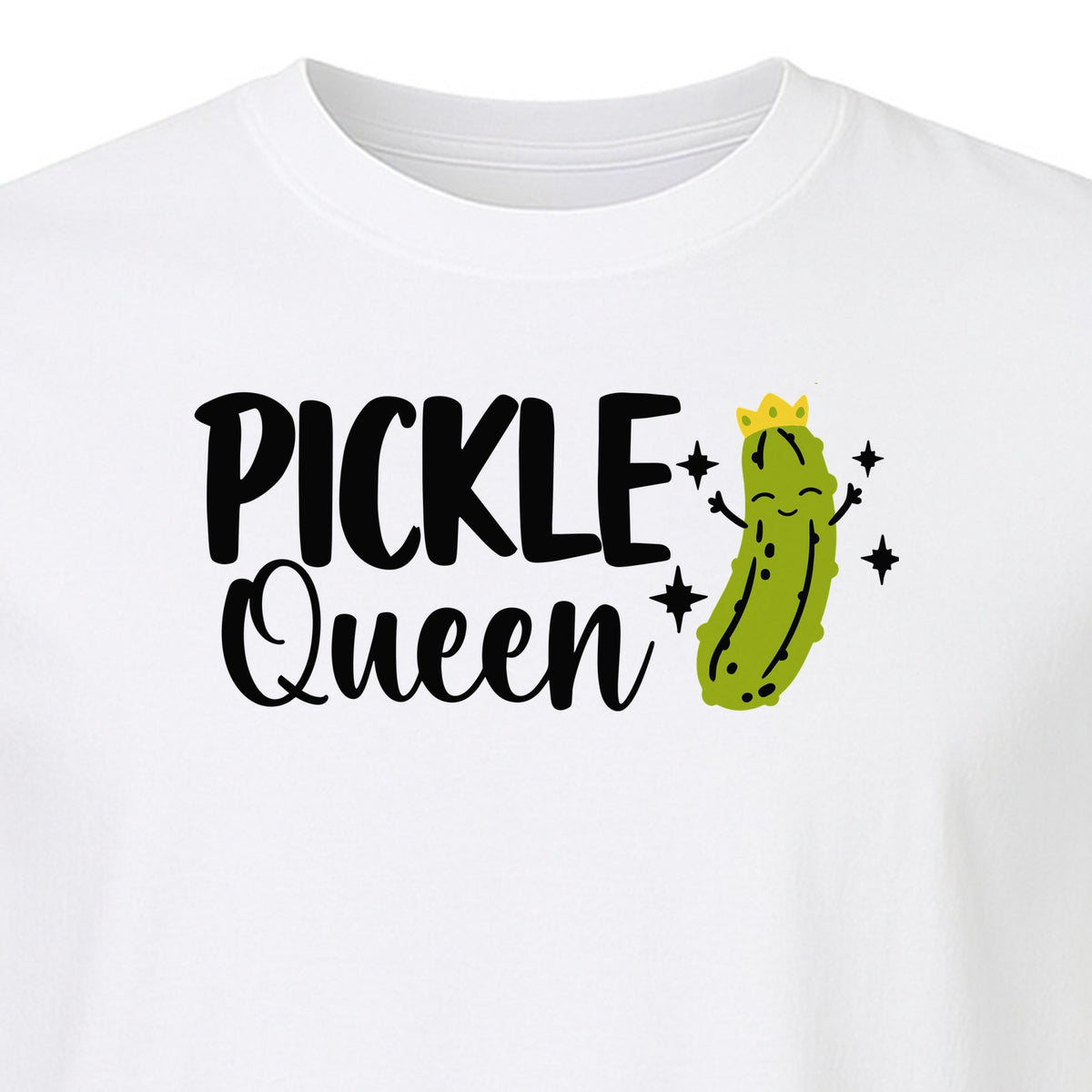 Pickle Queen T-Shirt, Funny Crowned Dill Graphic Tee for Food Lovers and Snack Fans