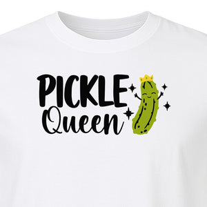 Pickle Queen T-Shirt, Funny Crowned Dill Graphic Tee for Food Lovers and Snack Fans