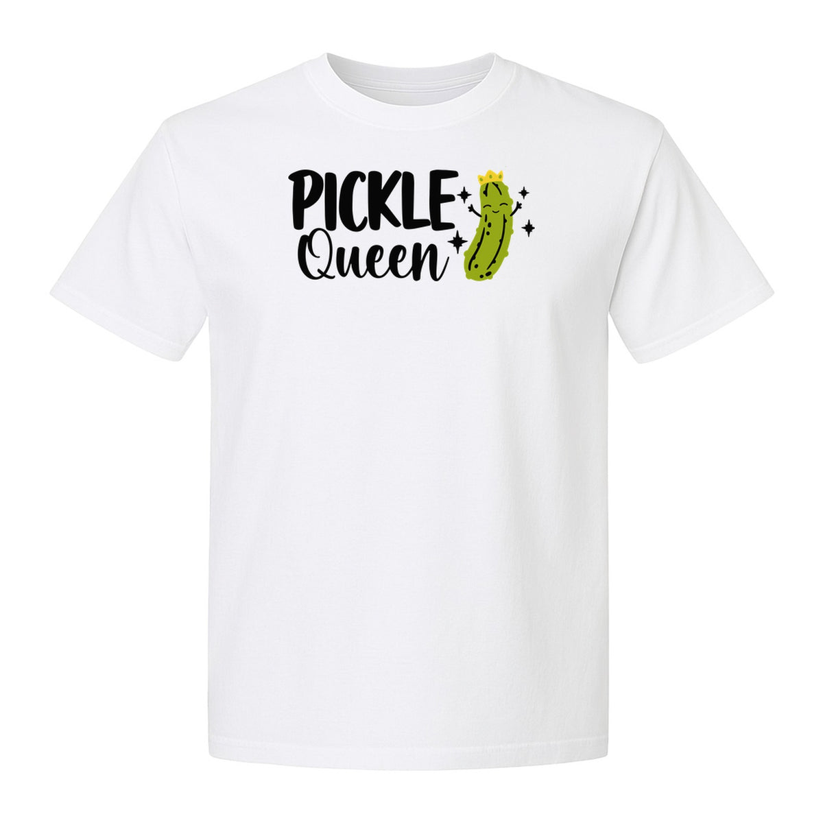 Pickle Queen T-Shirt, Funny Crowned Dill Graphic Tee for Food Lovers and Snack Fans