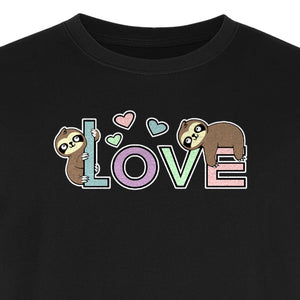 Sloth Love T-Shirt, Cute Heart Graphic for Animal Lovers and Valentine's Day Gifts