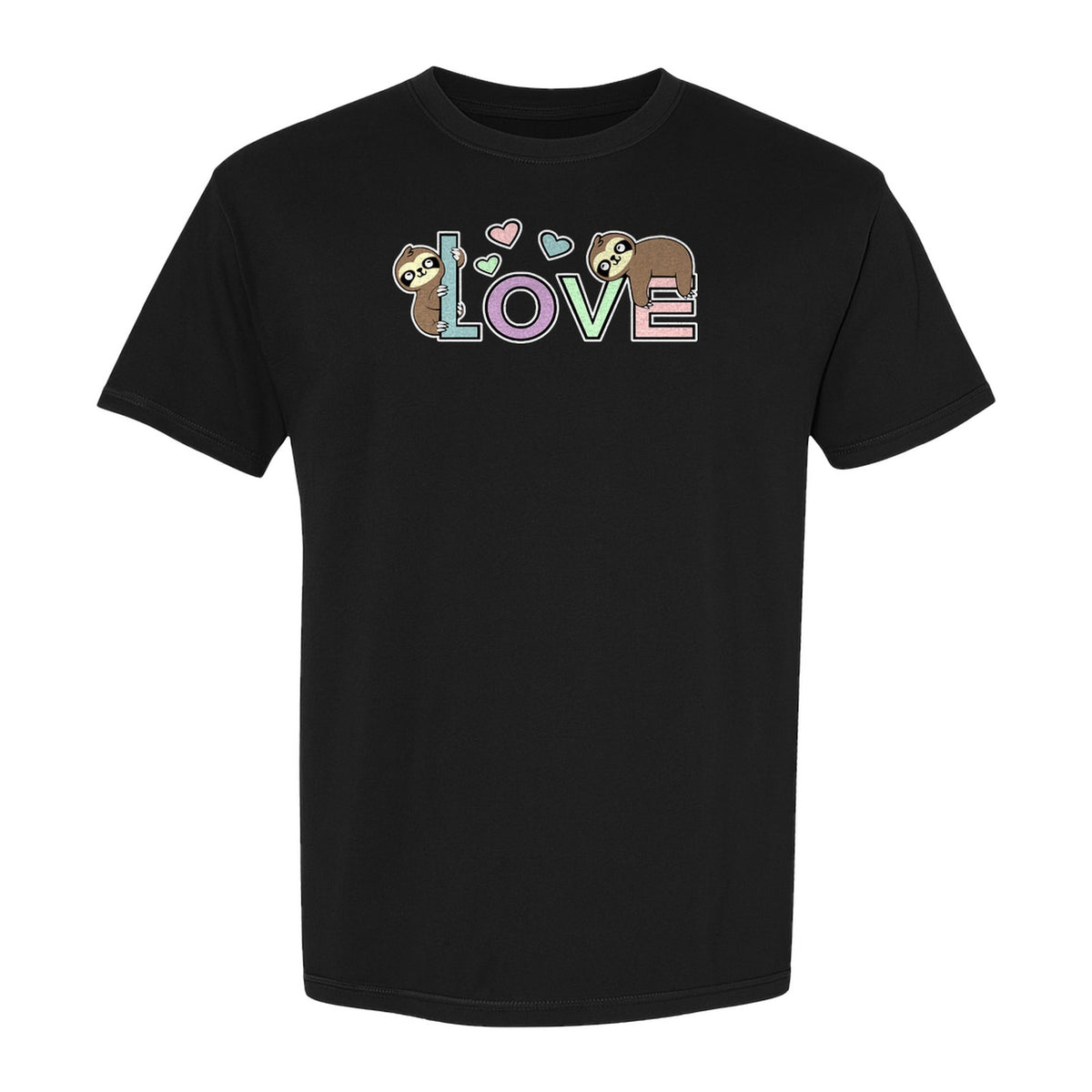 Sloth Love T-Shirt, Cute Heart Graphic for Animal Lovers and Valentine's Day Gifts