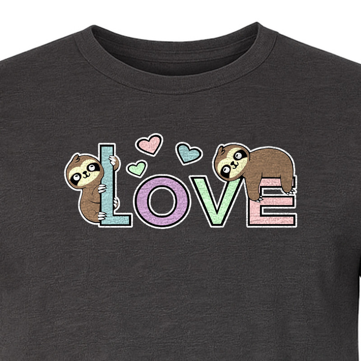 Sloth Love T-Shirt, Cute Heart Graphic for Animal Lovers and Valentine's Day Gifts