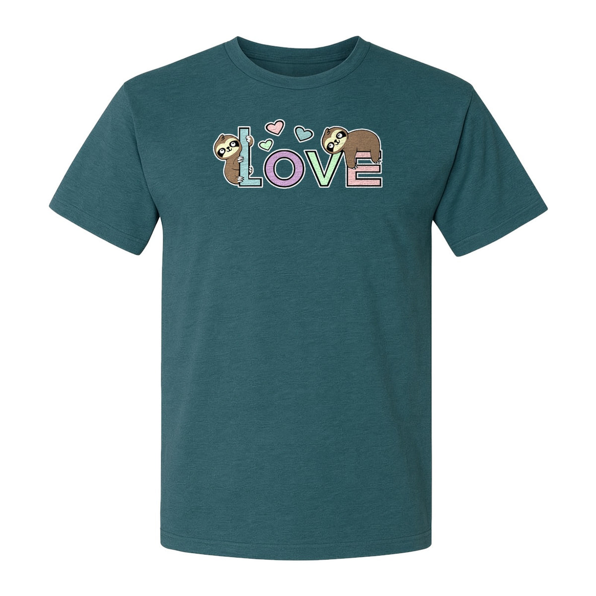 Sloth Love T-Shirt, Cute Heart Graphic for Animal Lovers and Valentine's Day Gifts