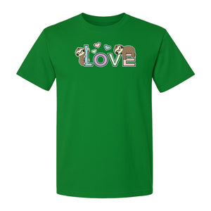 Sloth Love T-Shirt, Cute Heart Graphic for Animal Lovers and Valentine's Day Gifts