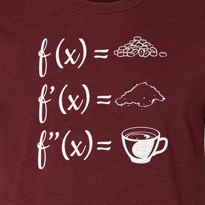 Math Teacher T-Shirt, Coffee Derivative Equation Design for Calculus Educators and STEM Nerds