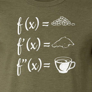 Math Teacher T-Shirt, Coffee Derivative Equation Design for Calculus Educators and STEM Nerds