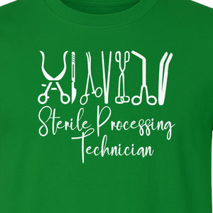Sterile Processing Technician T-Shirt, Surgical Instrument Front Print for Medical Professionals