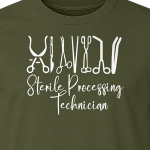 Sterile Processing Technician T-Shirt, Surgical Instrument Front Print for Medical Professionals