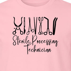 Sterile Processing Technician T-Shirt, Surgical Instrument Front Print for Medical Professionals