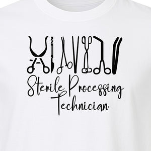 Sterile Processing Technician T-Shirt, Surgical Instrument Front Print for Medical Professionals