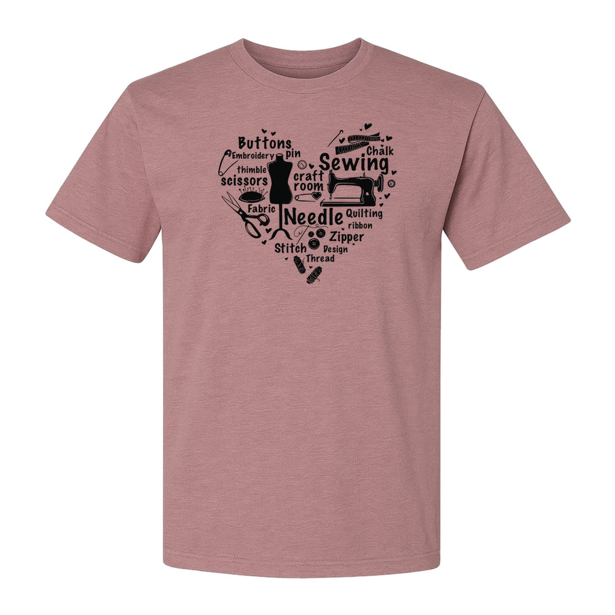 Sewing T-Shirt, Heart of Machine, Scissors and Thread Illustrations for Quilters, Embroiderers and Makers
