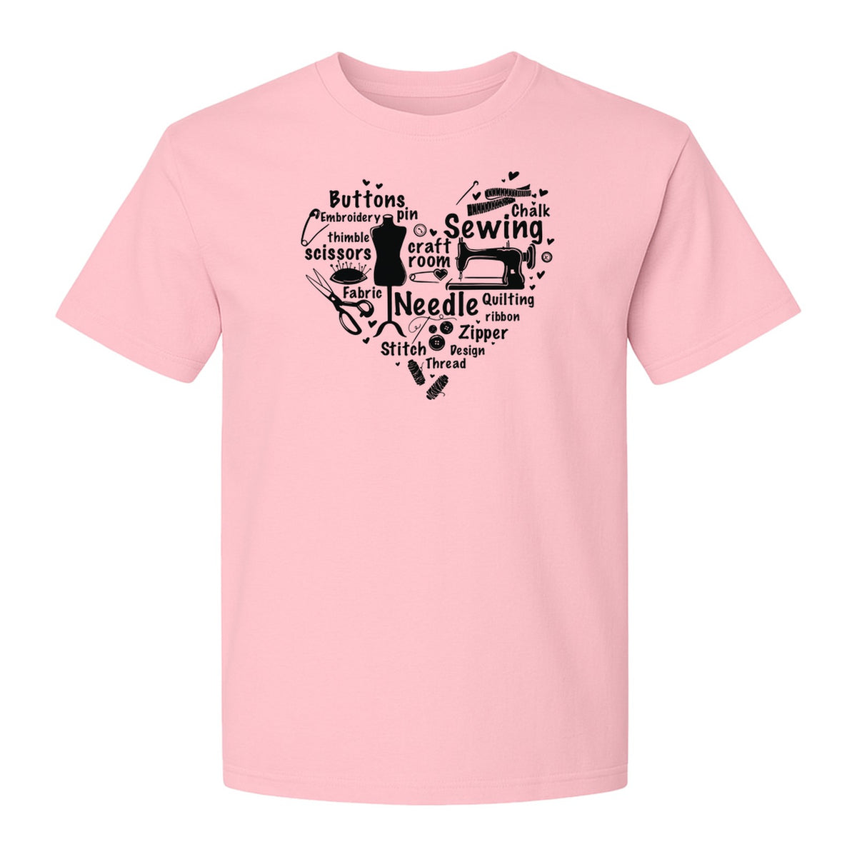 Sewing T-Shirt, Heart of Machine, Scissors and Thread Illustrations for Quilters, Embroiderers and Makers