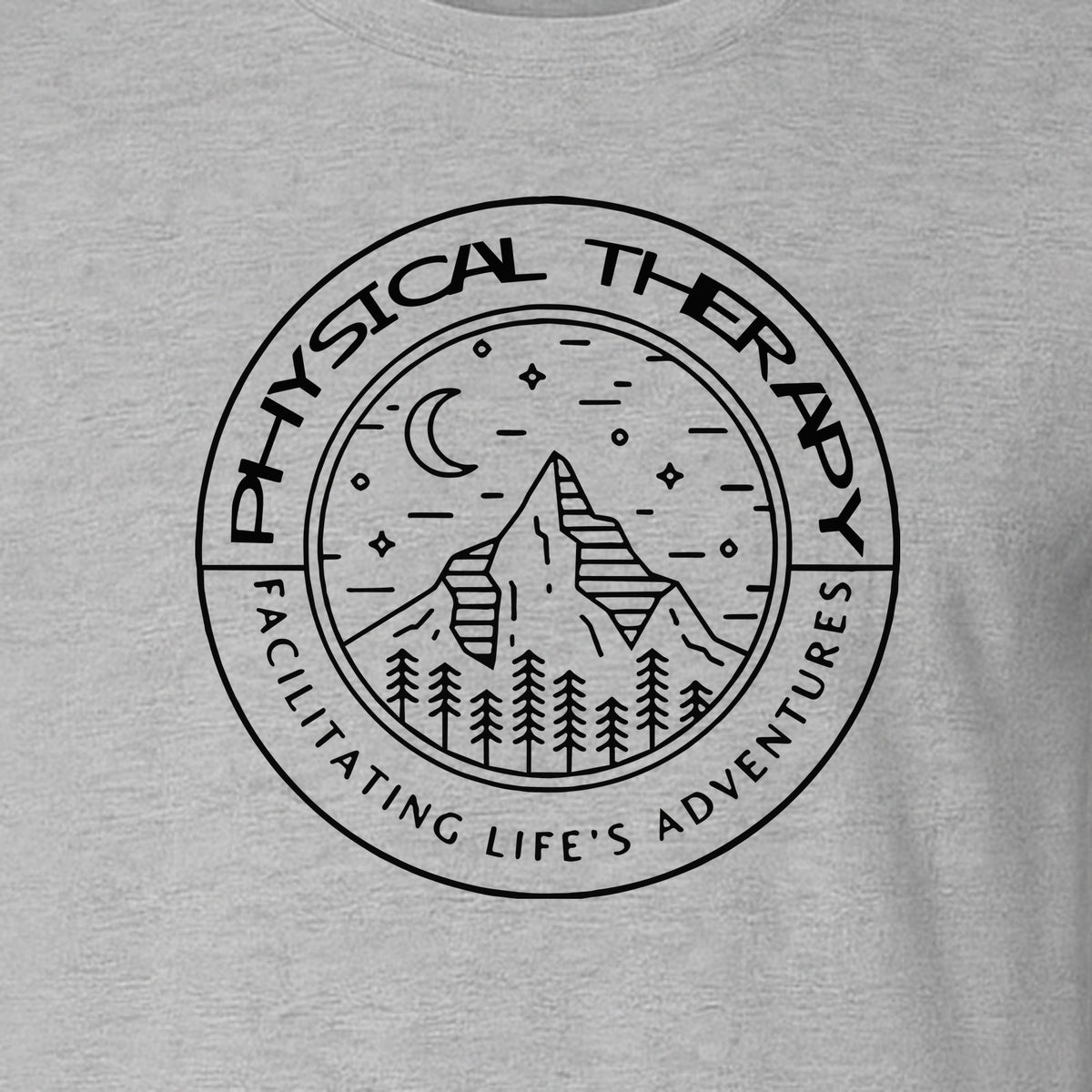 Physical Therapy T-Shirt, Mountain Badge Design for Therapists and DPT Graduates