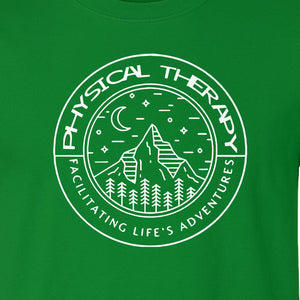 Physical Therapy T-Shirt, Mountain Badge Design for Therapists and DPT Graduates