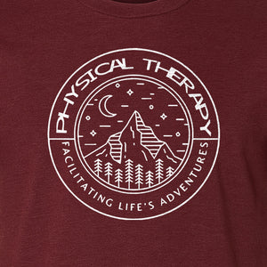 Physical Therapy T-Shirt, Mountain Badge Design for Therapists and DPT Graduates