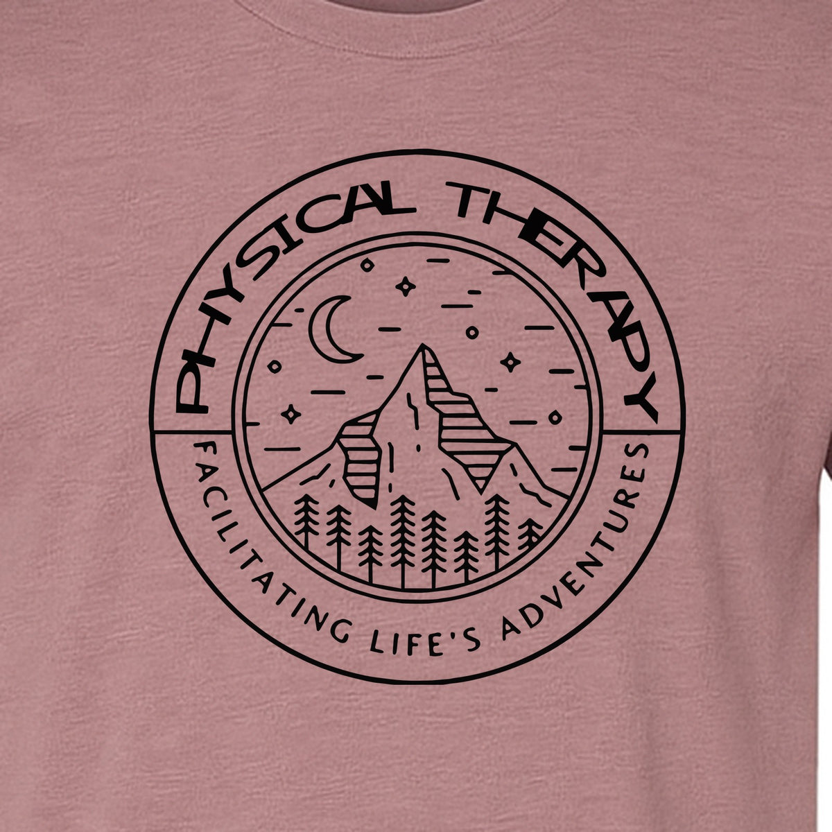 Physical Therapy T-Shirt, Mountain Badge Design for Therapists and DPT Graduates