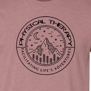 Physical Therapy T-Shirt, Mountain Badge Design for Therapists and DPT Graduates