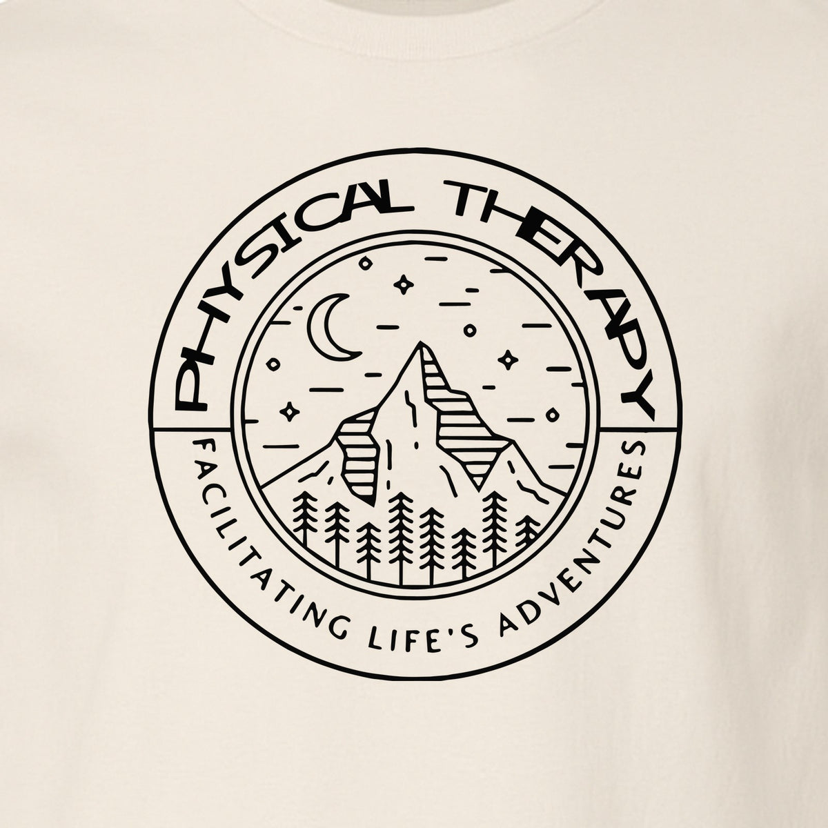 Physical Therapy T-Shirt, Mountain Badge Design for Therapists and DPT Graduates