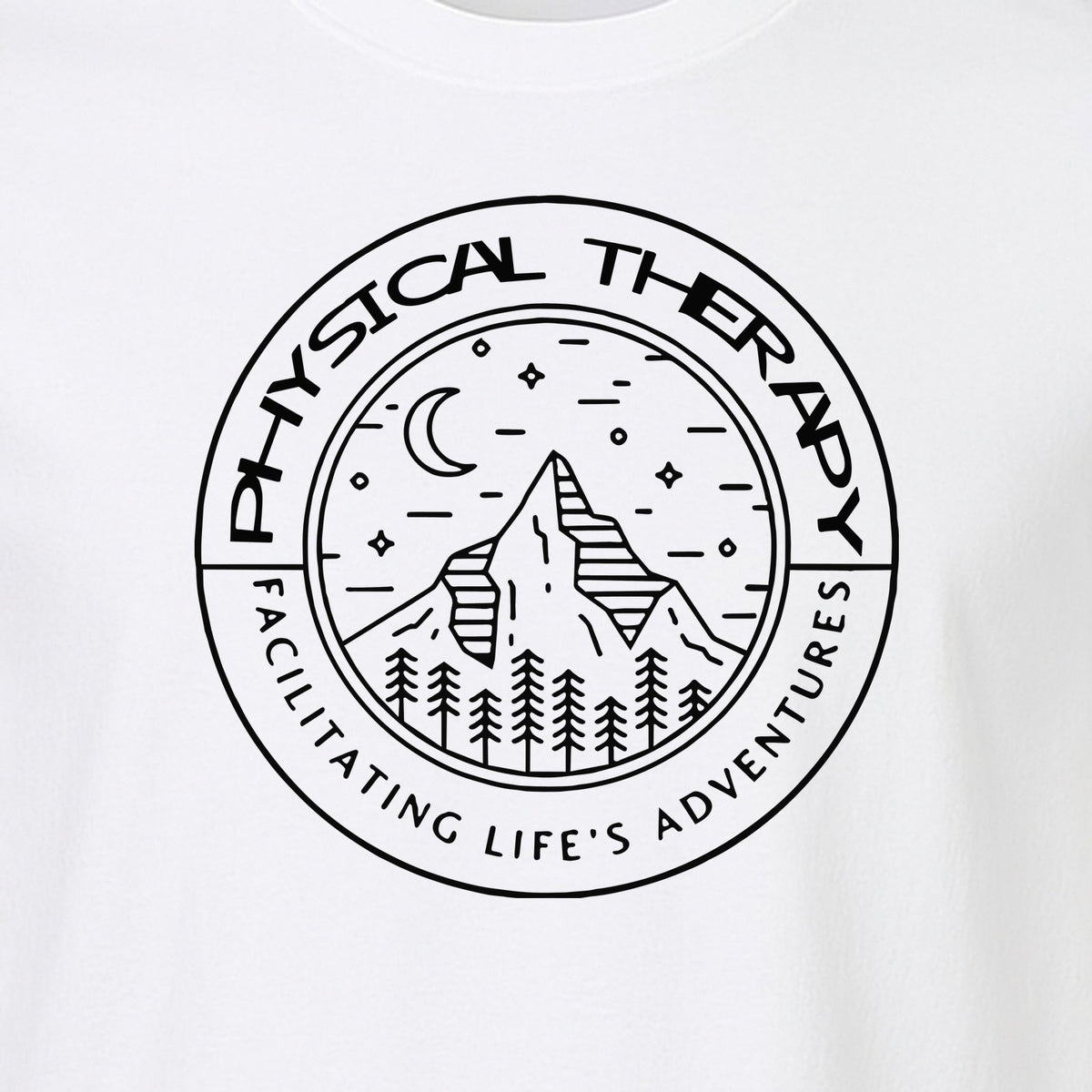 Physical Therapy T-Shirt, Mountain Badge Design for Therapists and DPT Graduates
