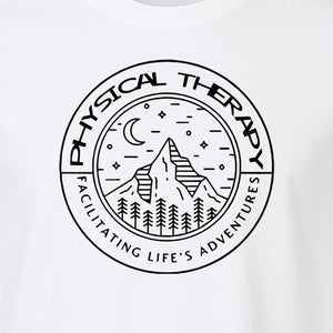 Physical Therapy T-Shirt, Mountain Badge Design for Therapists and DPT Graduates