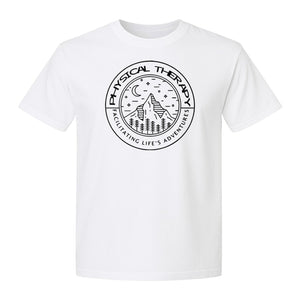 Physical Therapy T-Shirt, Mountain Badge Design for Therapists and DPT Graduates