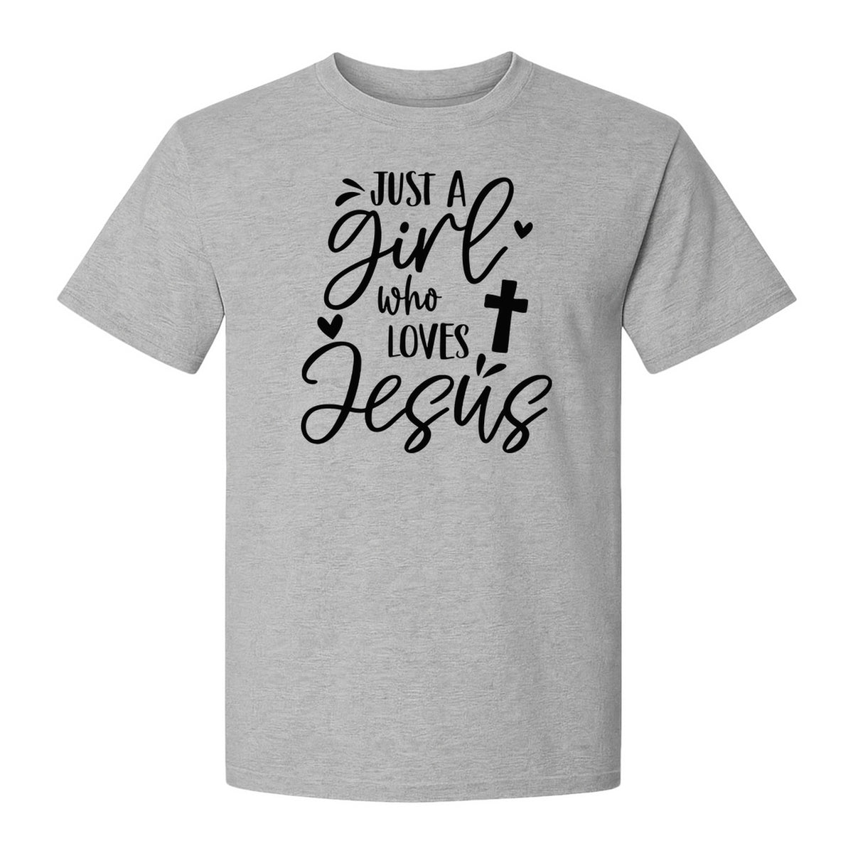 Just a Girl Who Loves Jesus T-Shirt, Christian Cross Design for Faithful Women, Church and Easter Sunday