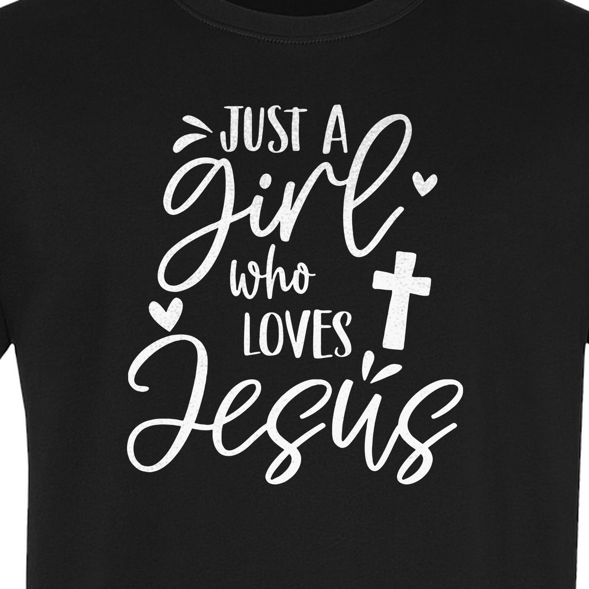 Just a Girl Who Loves Jesus T-Shirt, Christian Cross Design for Faithful Women, Church and Easter Sunday