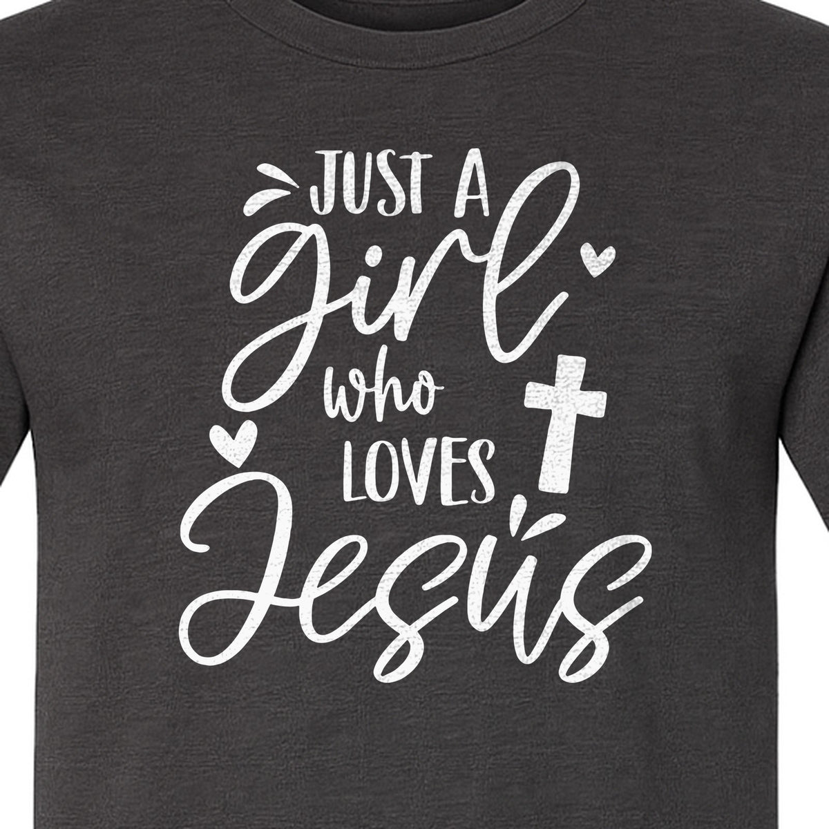 Just a Girl Who Loves Jesus T-Shirt, Christian Cross Design for Faithful Women, Church and Easter Sunday