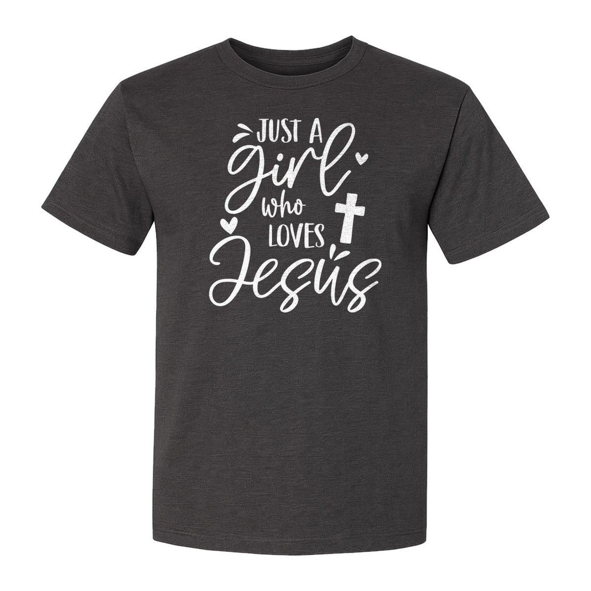 Just a Girl Who Loves Jesus T-Shirt, Christian Cross Design for Faithful Women, Church and Easter Sunday
