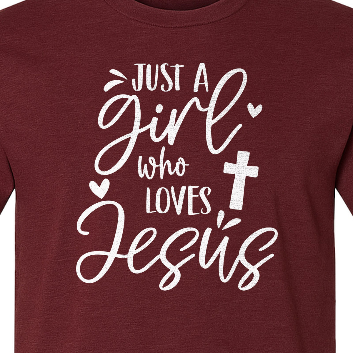 Just a Girl Who Loves Jesus T-Shirt, Christian Cross Design for Faithful Women, Church and Easter Sunday