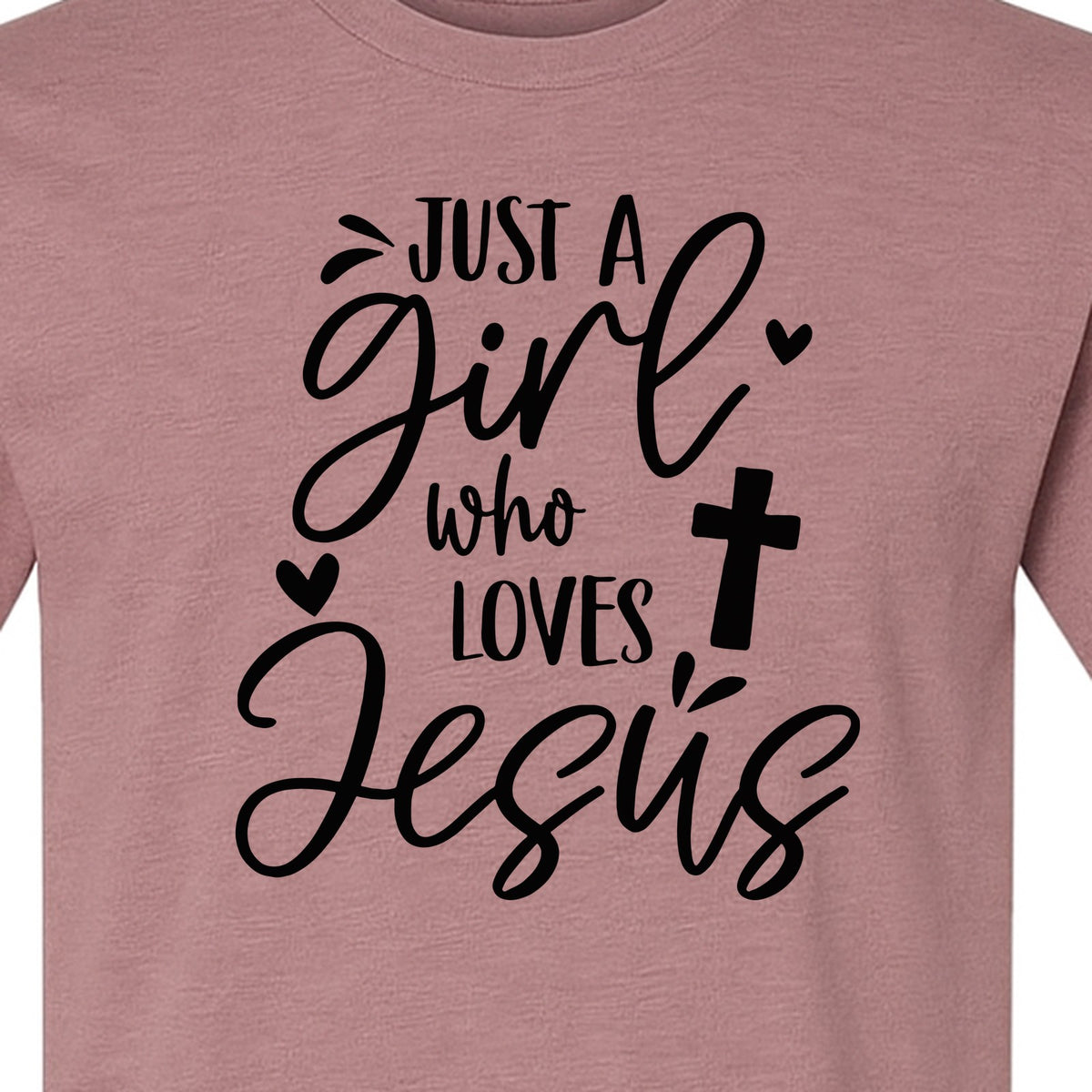 Just a Girl Who Loves Jesus T-Shirt, Christian Cross Design for Faithful Women, Church and Easter Sunday
