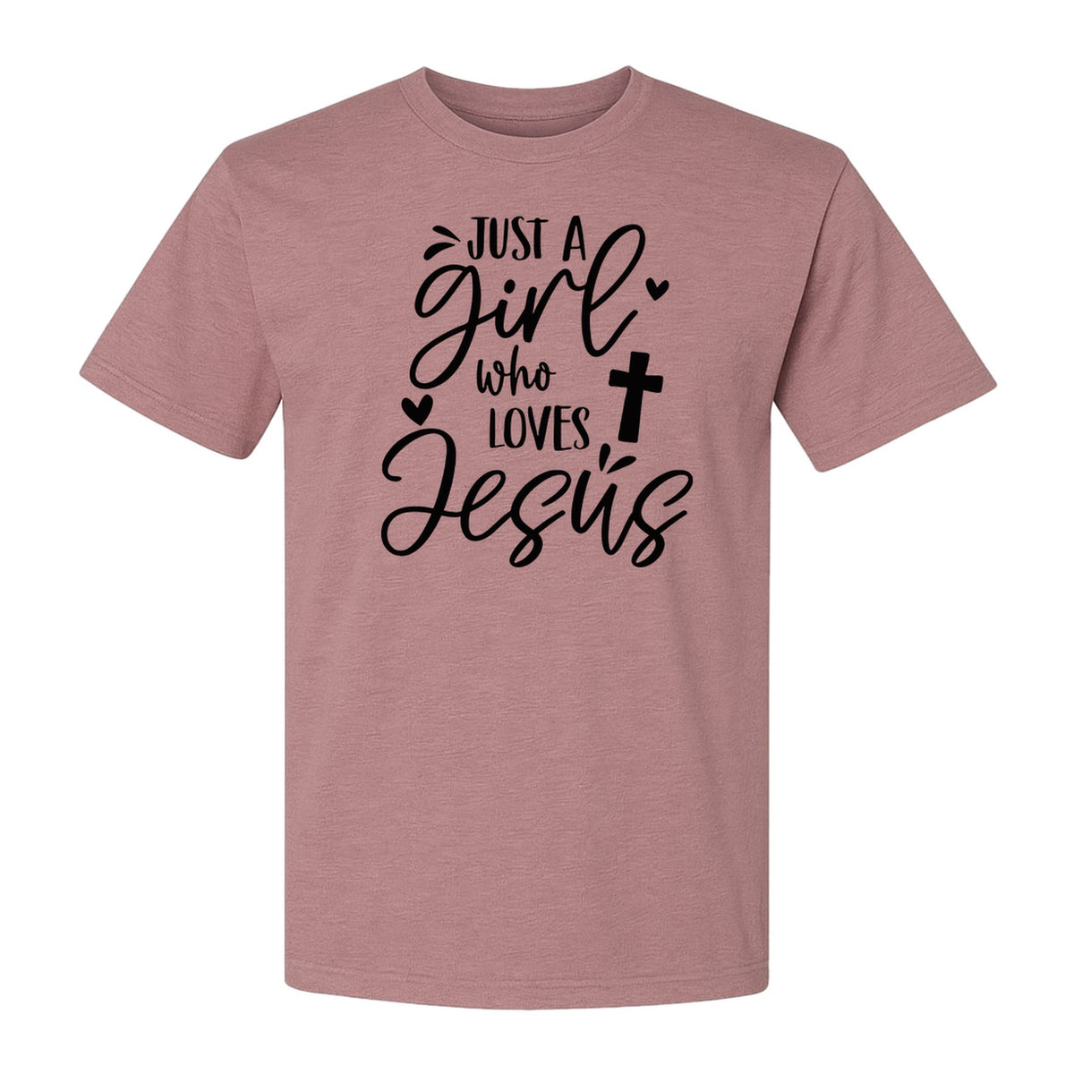 Just a Girl Who Loves Jesus T-Shirt, Christian Cross Design for Faithful Women, Church and Easter Sunday