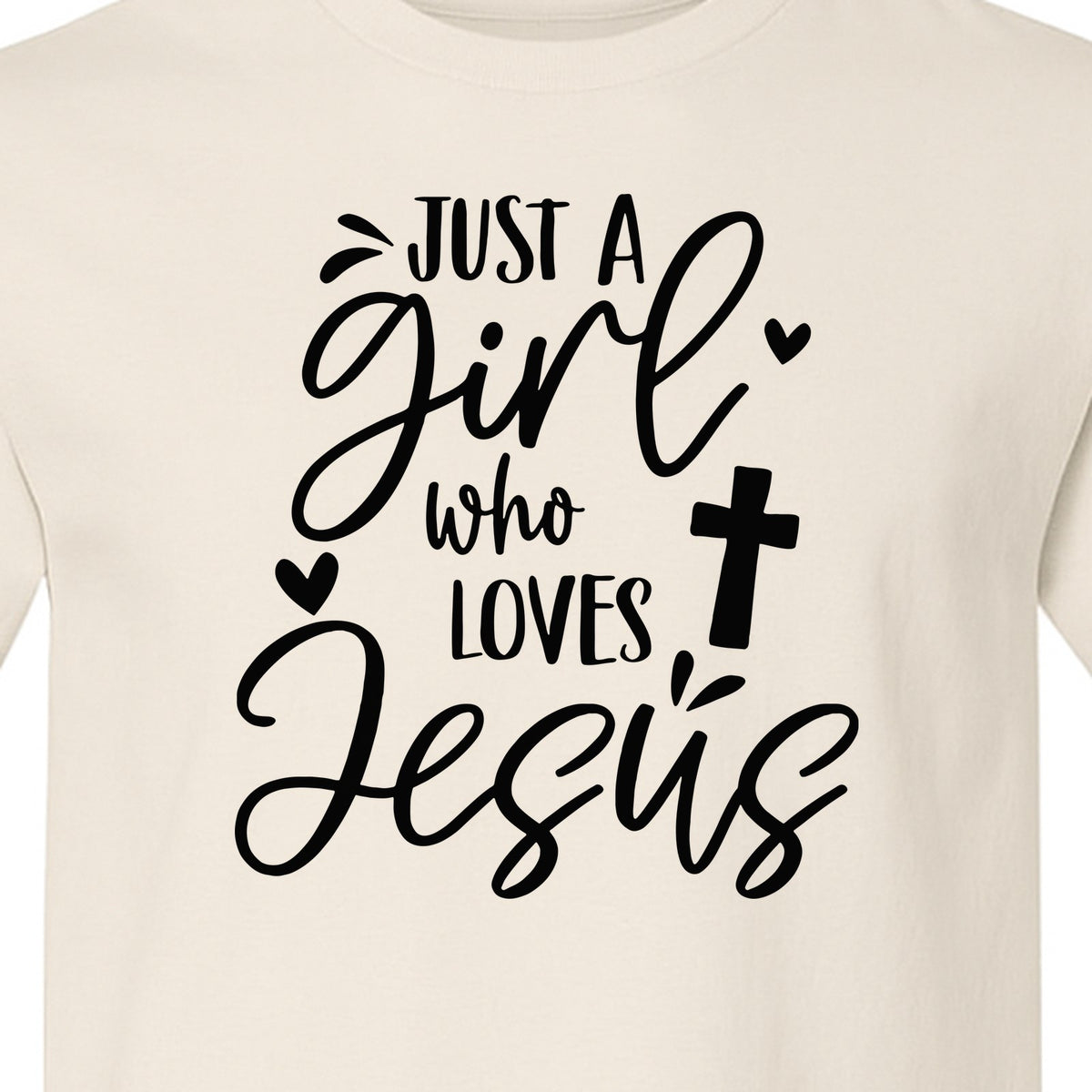 Just a Girl Who Loves Jesus T-Shirt, Christian Cross Design for Faithful Women, Church and Easter Sunday