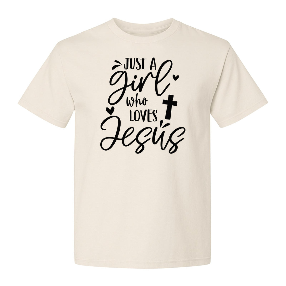 Just a Girl Who Loves Jesus T-Shirt, Christian Cross Design for Faithful Women, Church and Easter Sunday