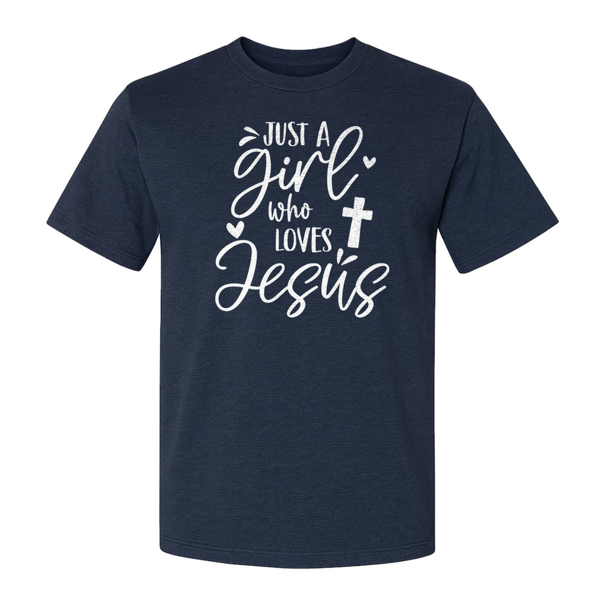 Just a Girl Who Loves Jesus T-Shirt, Christian Cross Design for Faithful Women, Church and Easter Sunday