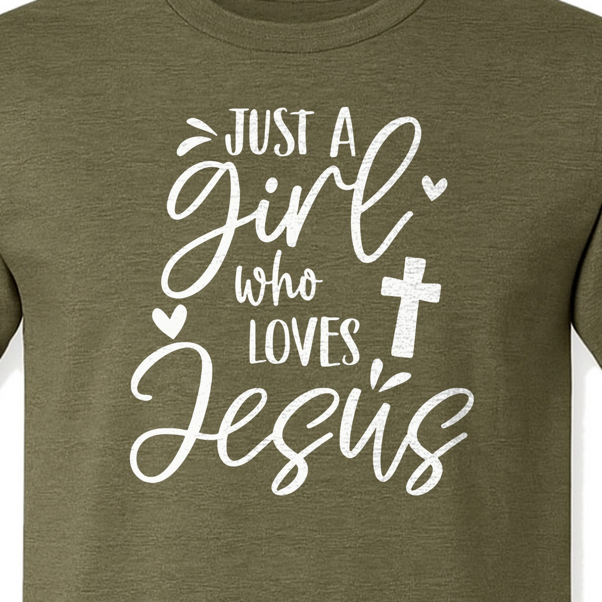Just a Girl Who Loves Jesus T-Shirt, Christian Cross Design for Faithful Women, Church and Easter Sunday
