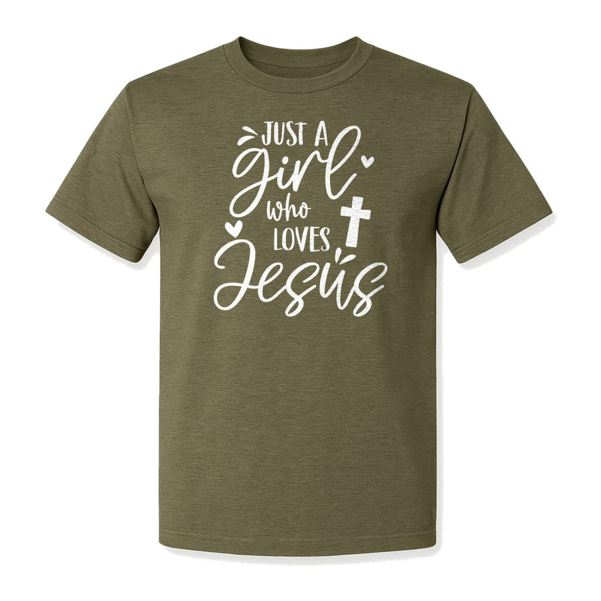 Just a Girl Who Loves Jesus T-Shirt, Christian Cross Design for Faithful Women, Church and Easter Sunday