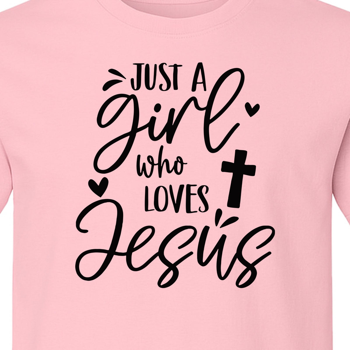 Just a Girl Who Loves Jesus T-Shirt, Christian Cross Design for Faithful Women, Church and Easter Sunday