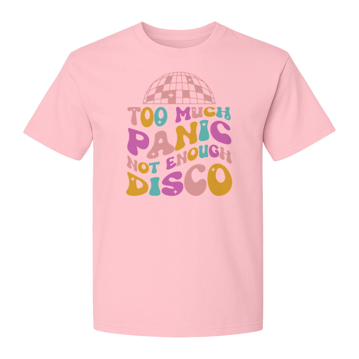Funny Mental Health T-Shirt, Too Much Panic Not Enough Disco Graphic