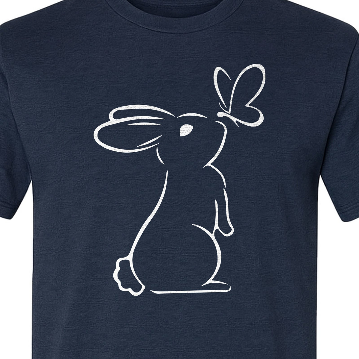 Bunny T-Shirt, Minimalist Rabbit and Butterfly Line Art for Animal Lovers